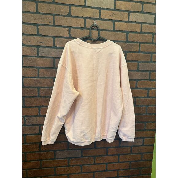 Proud Cheer Mom Sweatshirt Pullover Oversized Medium Pink Chicka-D Corded Crew - Picture 3 of 11